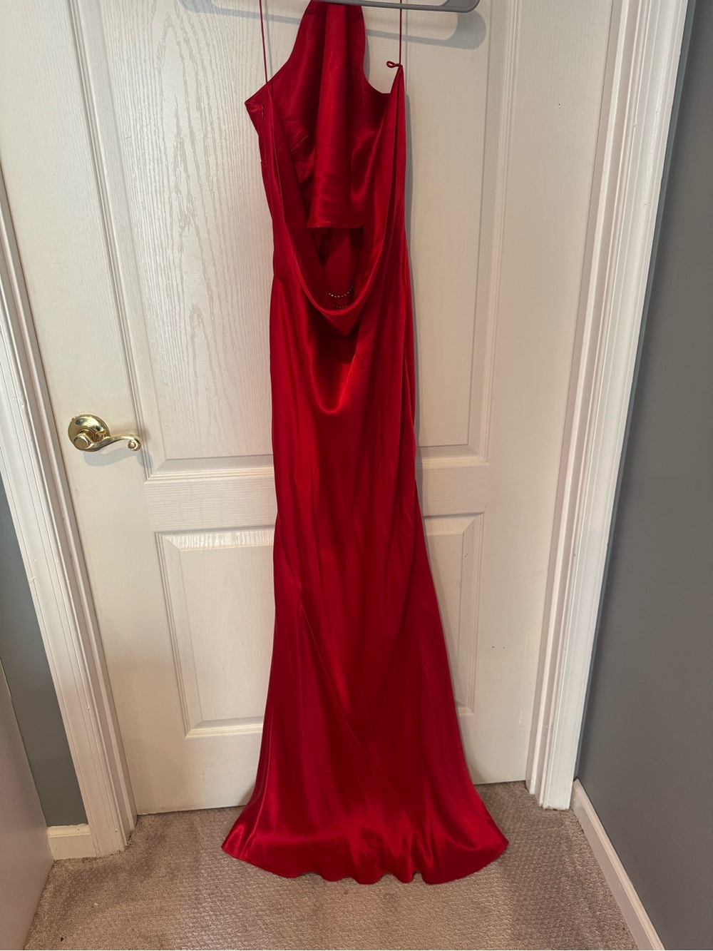Retrofête Justine Red Satin Rhinestone Gown XL US 12